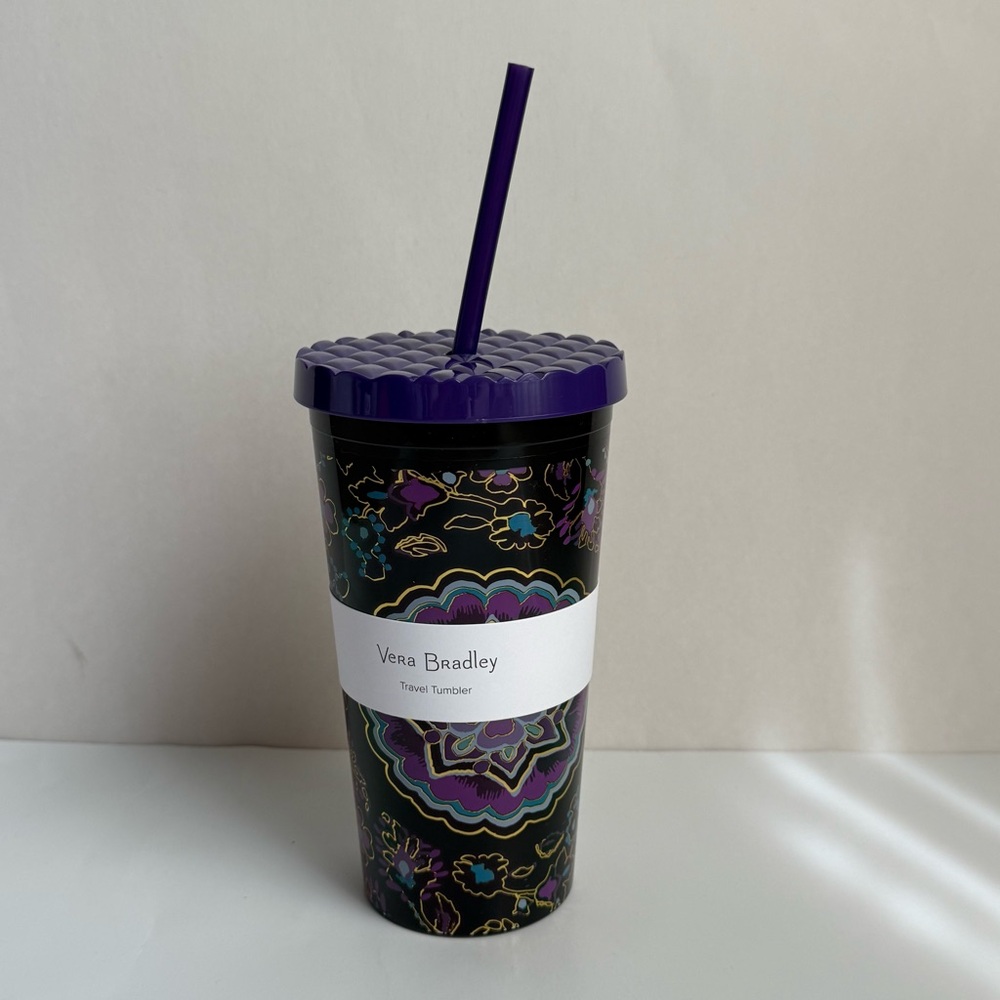 NWT Vera Bradley Double Wall Purple Tumbler